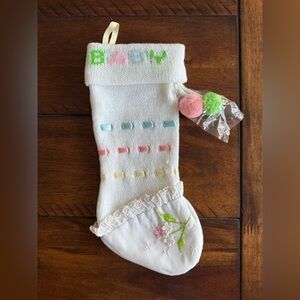 Vintage Baby Knit Christmas Stocking never used